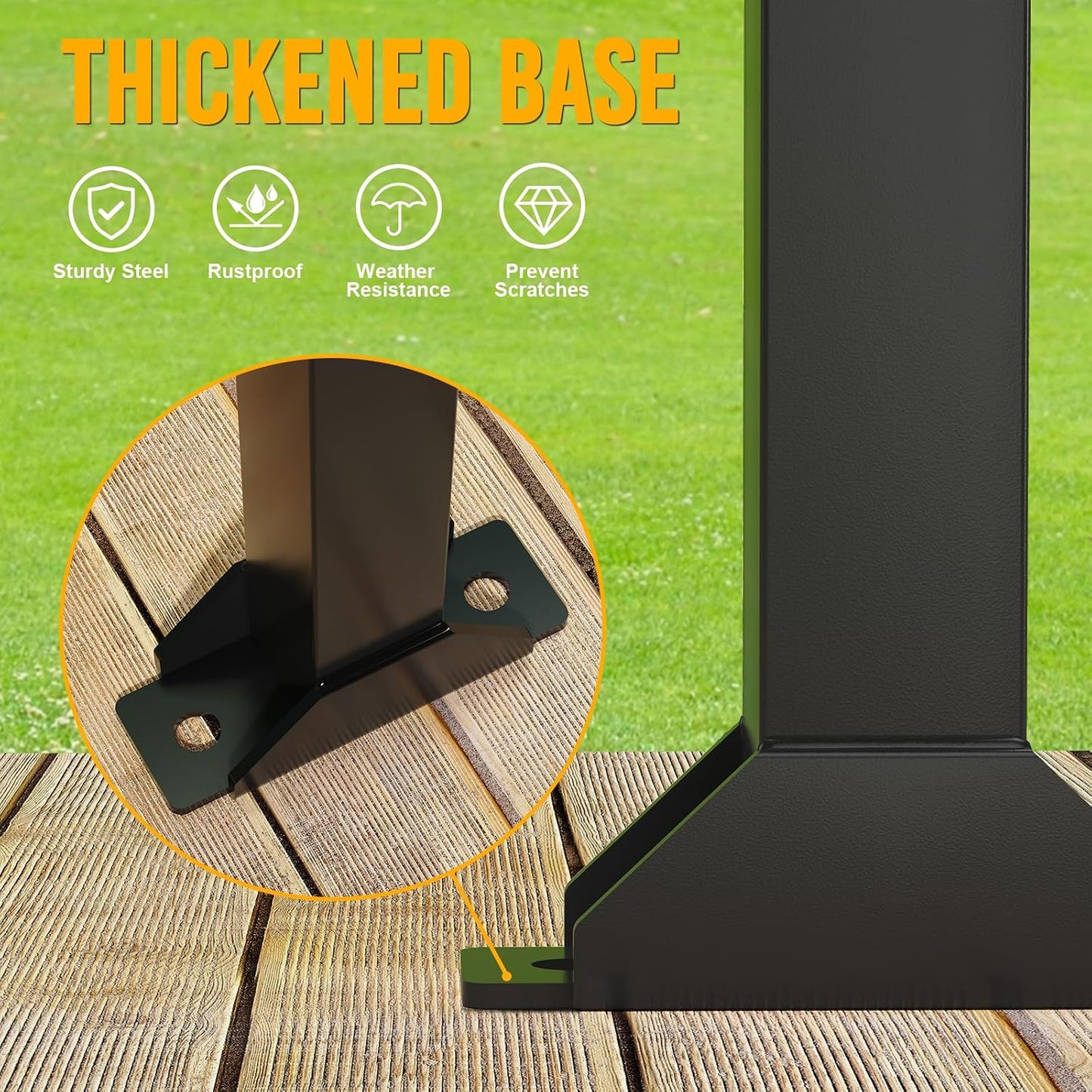 Trailer Tool Rack Shovel Holder with 6 Tool Holes, Classical Black