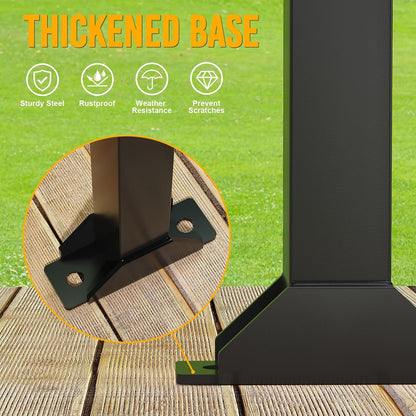 Trailer Tool Rack Shovel Holder with 6 Tool Holes, Classical Black