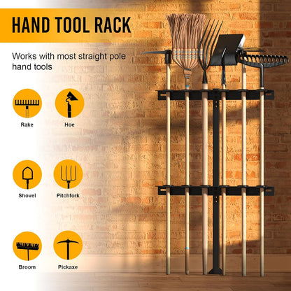 Trailer Tool Rack Shovel Holder with 6 Tool Holes, Classical Black