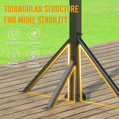 Trailer Tool Rack Shovel Holder with 6 Tool Holes, Classical Black