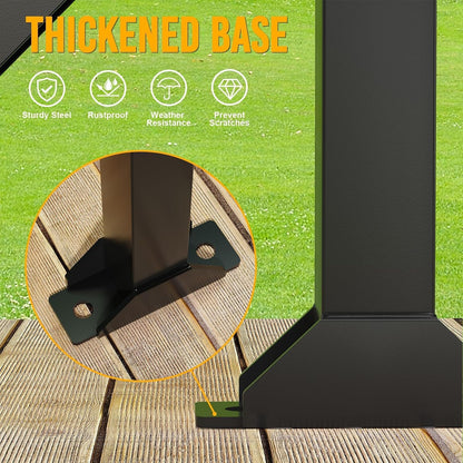 Trailer Tool Rack Shovel Holder with 6 Tool Holes, Classical Black