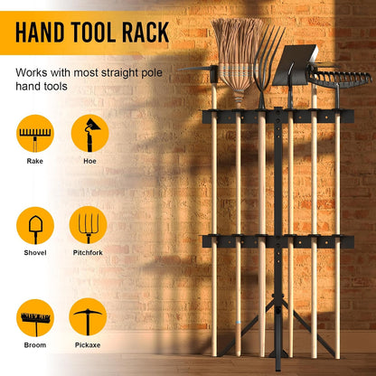 Trailer Tool Rack Shovel Holder with 6 Tool Holes, Classical Black