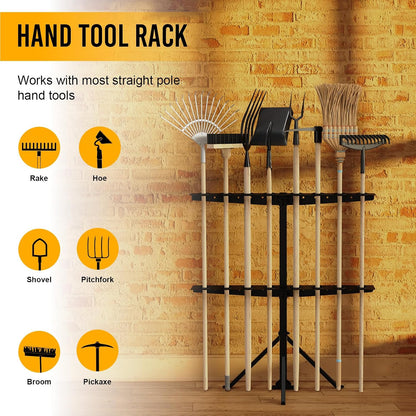 Trailer Tool Rack Shovel Holder with 6 Tool Holes, Classical Black