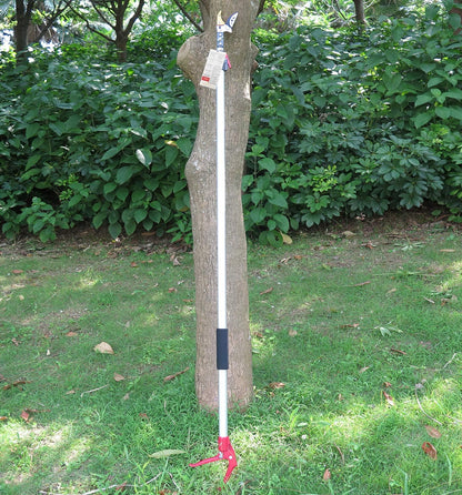 6-10 Foot Tree Pruner 2 Sections Extendable 4 Nodes Adjustable, Cut and Hold Pruning Trimmer, Long Reach Pole Saw, Telescoping Fruit Picker, Branches Bypass Lopper With Hook