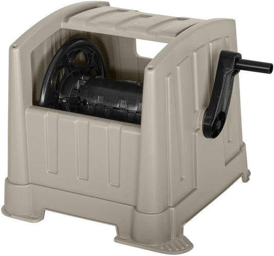 Garden Hose Reel Cart CPLPPJ100DT Hideaway with 100-Foot Hose Capacity, Heavy Duty Resin Portable. Perfect for Patio & Poolside Cleaning, Garden, Yard, Backyard, Lawn Car Wash.
