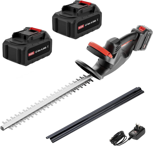 MZK 20V Cordless Hedge Trimmer, Bush & Shrub Cutter, 22-Inch Blade