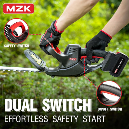 MZK 20V Cordless Hedge Trimmer, Bush & Shrub Cutter, 22-Inch Blade