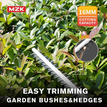 MZK 20V Cordless Hedge Trimmer, Bush & Shrub Cutter, 22-Inch Blade