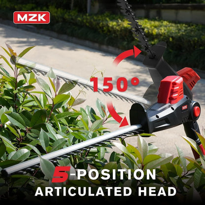 MZK 20V Cordless Hedge Trimmer, Bush & Shrub Cutter, 22-Inch Blade