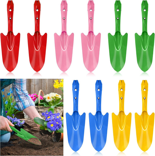 10 Pack Colorful Metal Hand Shovels, Garden Trowel Set Small Gardening Hand Tools for Soil Planting Digging Transplanting, 5 Colors
