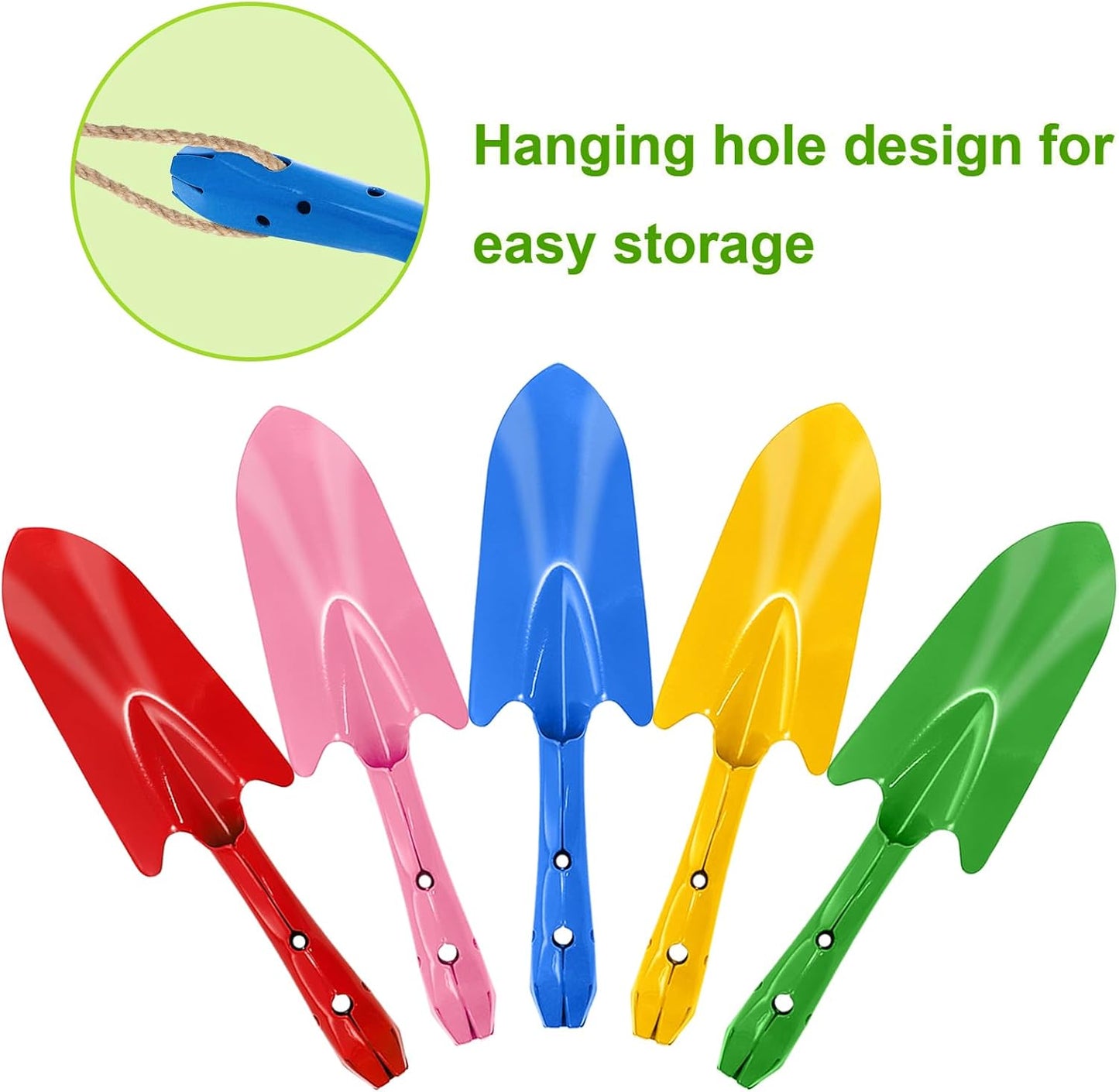 10 Pack Colorful Metal Hand Shovels, Garden Trowel Set Small Gardening Hand Tools for Soil Planting Digging Transplanting, 5 Colors