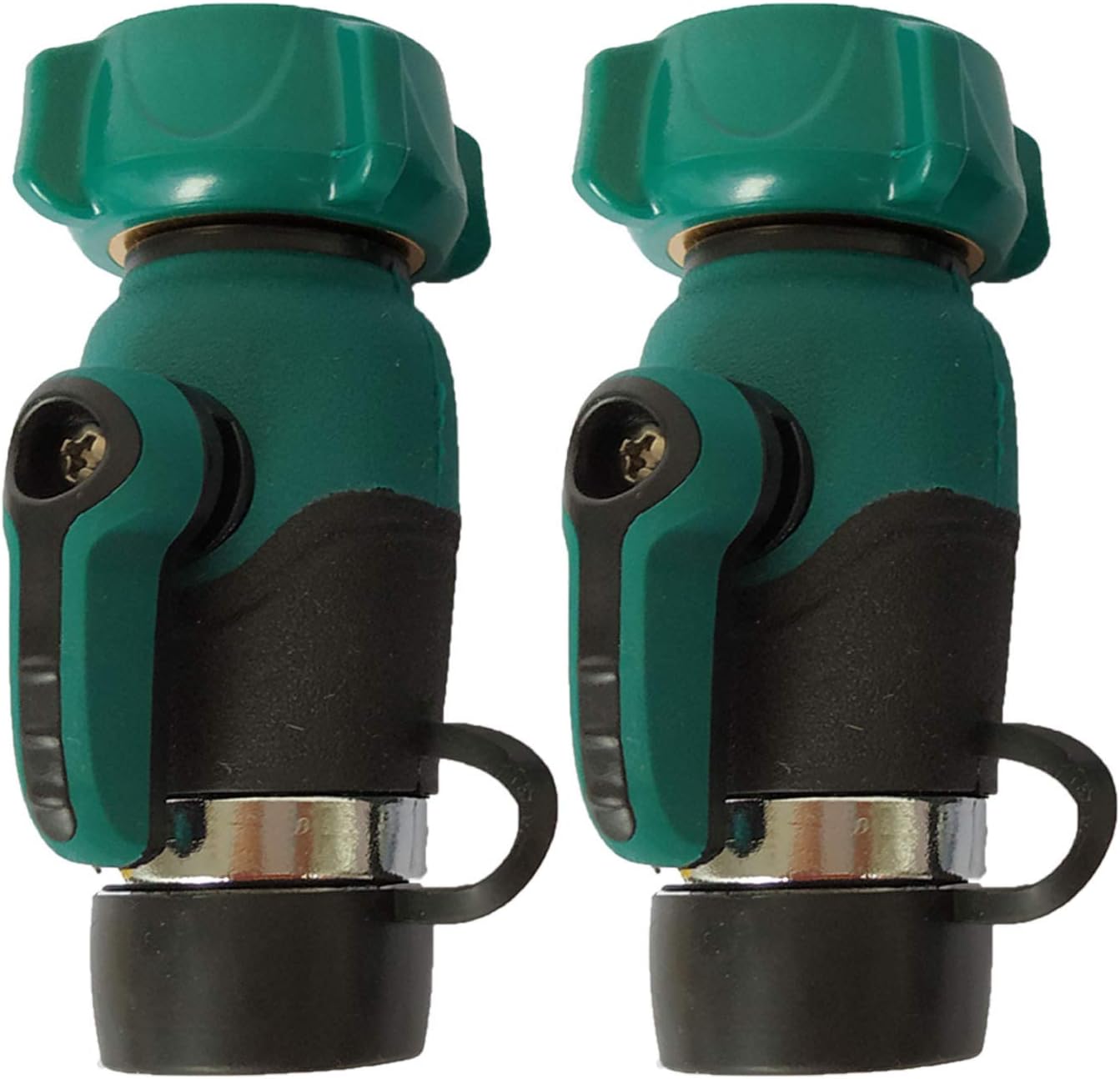 2 Pack Garden Hose Shut Off Valve 1 Way, Straight Garden Hose Splitter, Heavy Duty Zinc Alloy, 3/4-Inch Faucet/Hose Connector (UYG03#)