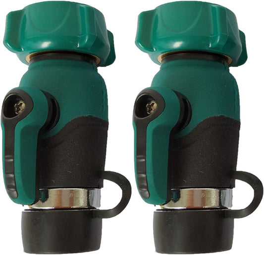 2 Pack Garden Hose Shut Off Valve 1 Way, Straight Garden Hose Splitter, Heavy Duty Zinc Alloy, 3/4-Inch Faucet/Hose Connector (UYG03#)