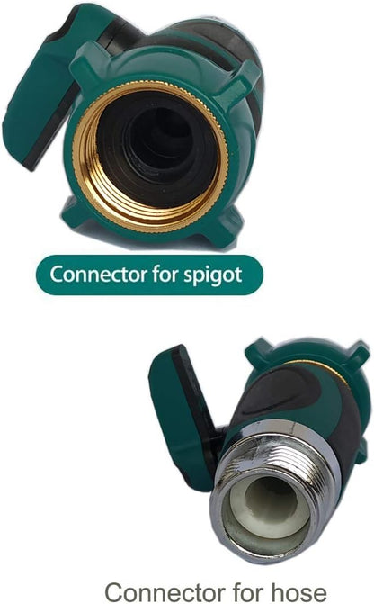 2 Pack Garden Hose Shut Off Valve 1 Way, Straight Garden Hose Splitter, Heavy Duty Zinc Alloy, 3/4-Inch Faucet/Hose Connector (UYG03#)