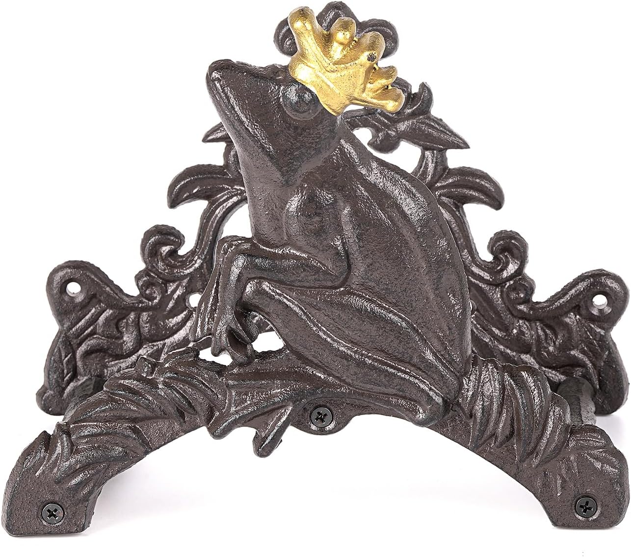 Heavy Duty Cast Iron Garden Hose Holder | Water Hose Hanger Wall Mounted | Decorative Indoor Outdoor Hose Rack Reel | 50FT 75FT 100FT Water Hose Bulter Storage | Lovely Frog Metal Hose Stand