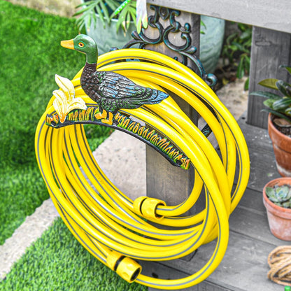 Heavy Duty Cast Iron Garden Hose Holder | Water Hose Hanger Wall Mounted | Decorative Indoor Outdoor Hose Rack Reel | 50FT 75FT 100FT Water Hose Bulter Storage | Lovely Frog Metal Hose Stand