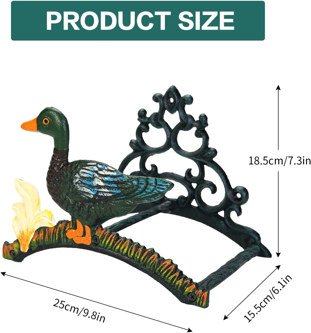 Heavy Duty Cast Iron Garden Hose Holder | Water Hose Hanger Wall Mounted | Decorative Indoor Outdoor Hose Rack Reel | 50FT 75FT 100FT Water Hose Bulter Storage | Lovely Frog Metal Hose Stand