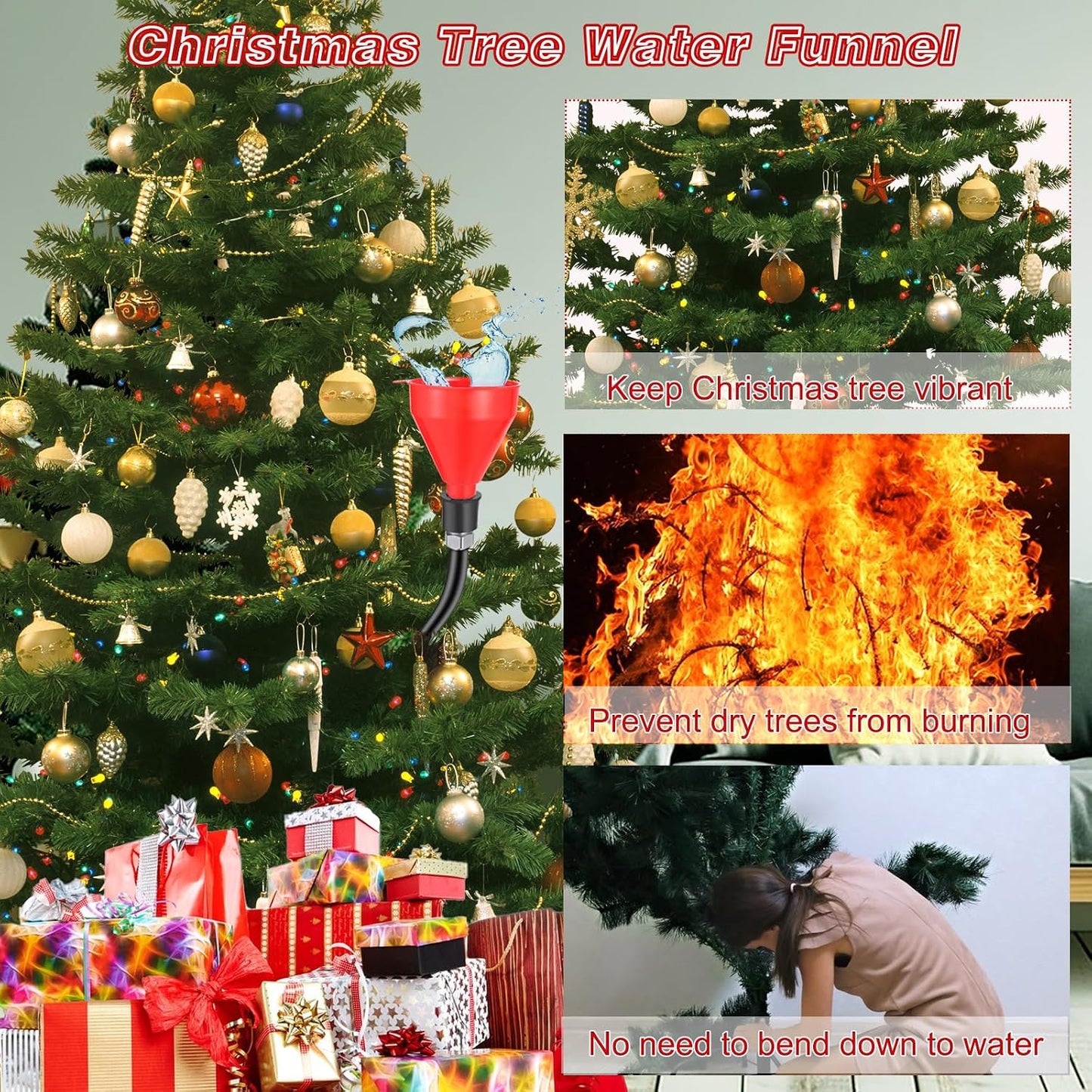 Christmas Tree Watering Funnel,45" Adjustable Waterer Funnel for Xmas Tree