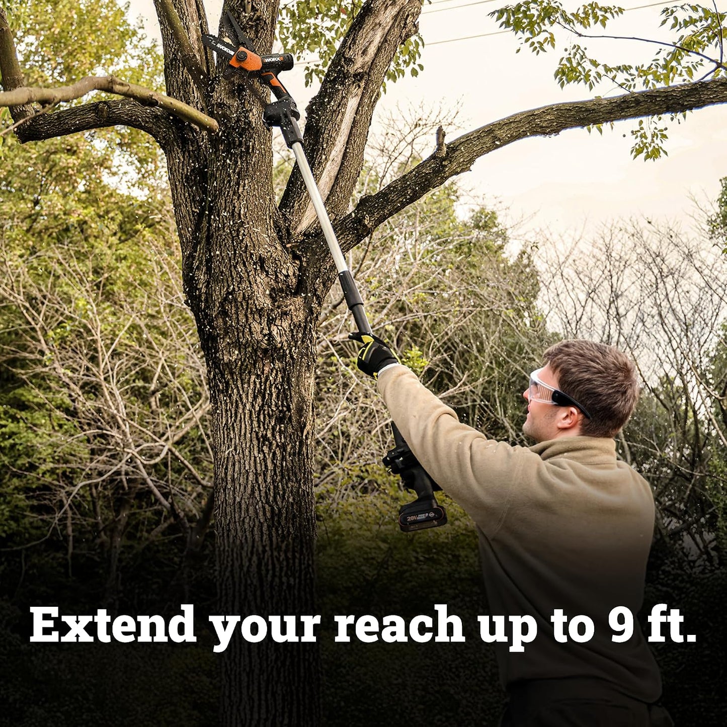 Cordless Mini Chainsaw, 20V 5" Pole Saw/Pruning Saw, WG326.1