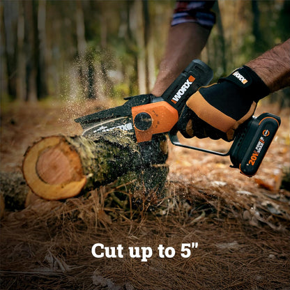 Cordless Mini Chainsaw, 20V 5" Pole Saw/Pruning Saw, WG326.1