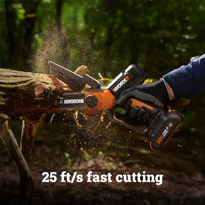 Cordless Mini Chainsaw, 20V 5" Pole Saw/Pruning Saw, WG326.1