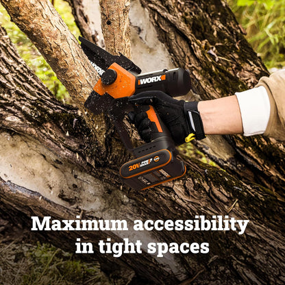 Cordless Mini Chainsaw, 20V 5" Pole Saw/Pruning Saw, WG326.1