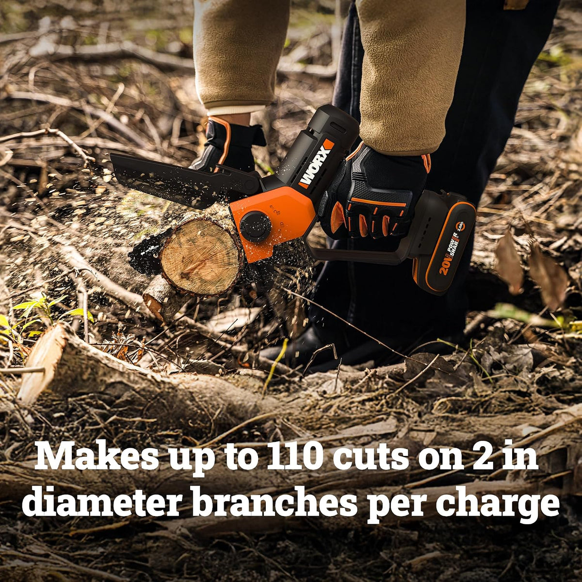 Cordless Mini Chainsaw, 20V 5" Pole Saw/Pruning Saw, WG326.1