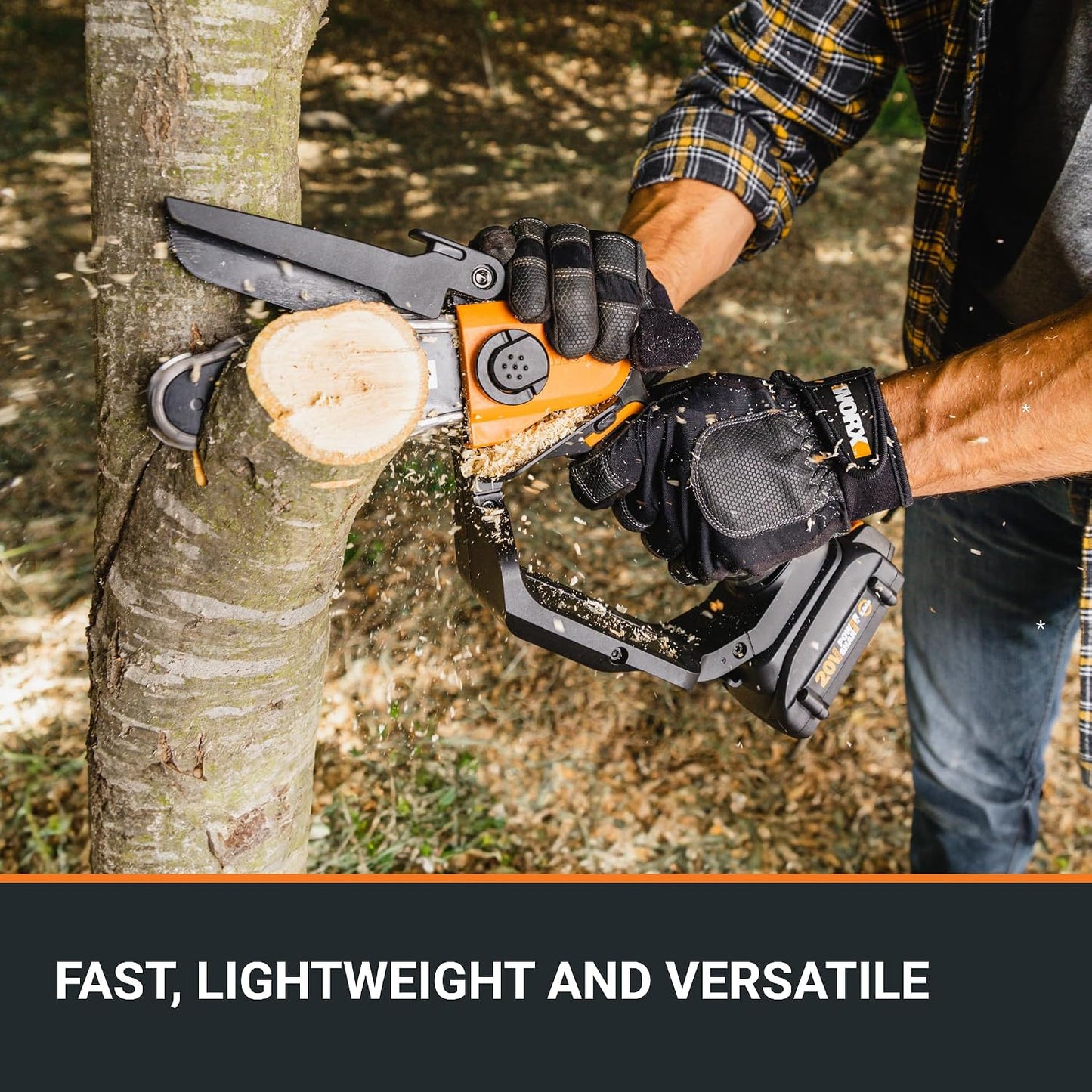 Cordless Mini Chainsaw, 20V 5" Pole Saw/Pruning Saw, WG326.1