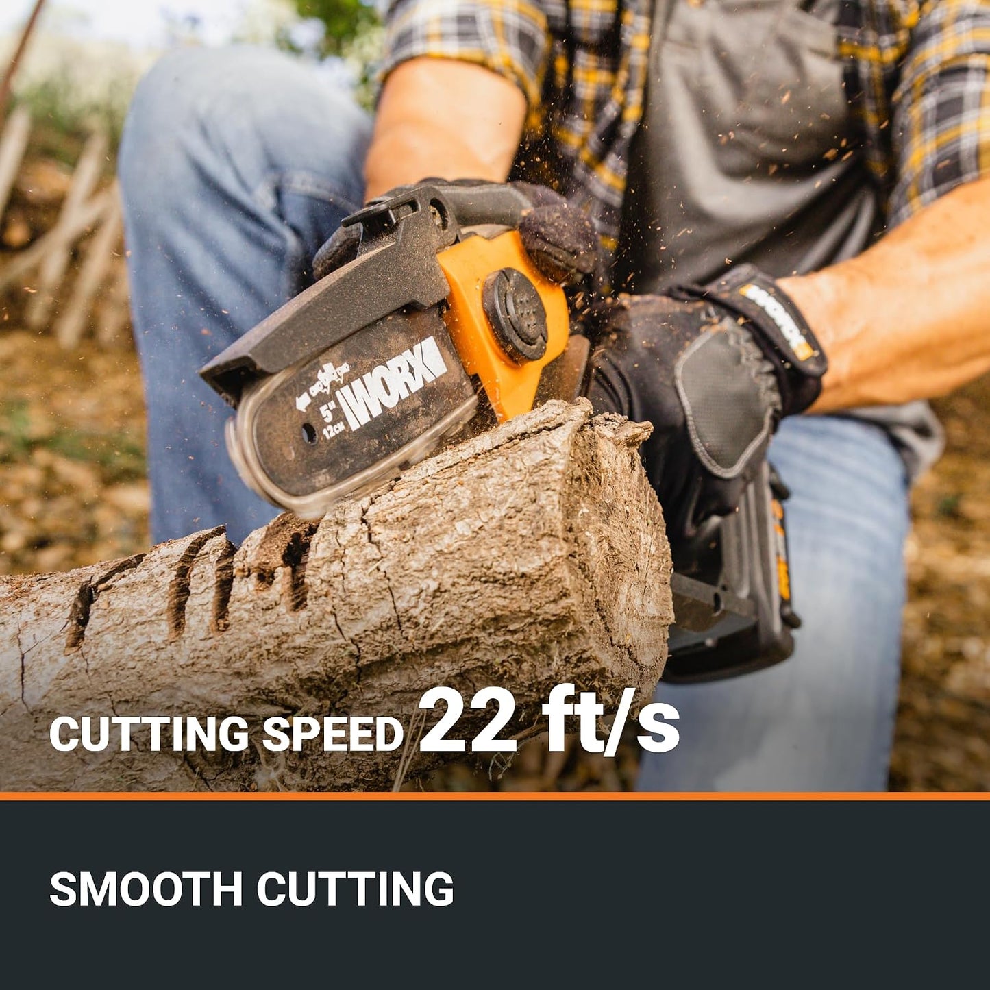 Cordless Mini Chainsaw, 20V 5" Pole Saw/Pruning Saw, WG326.1