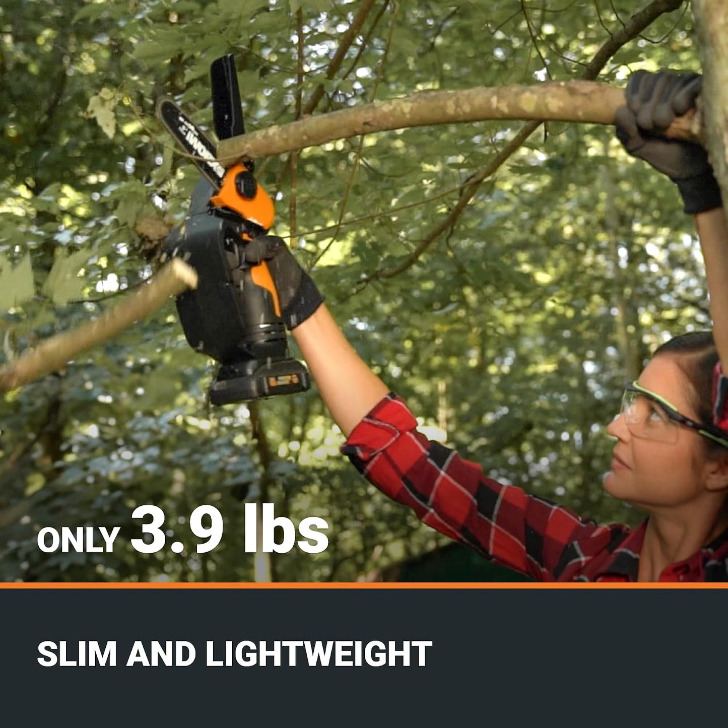 Cordless Mini Chainsaw, 20V 5" Pole Saw/Pruning Saw, WG326.1