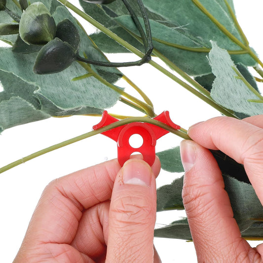 40pcs Plant Training Clips, Plastic Plant Clip, Lst Clips for Low Stress Training Plant Stem Support, 90 Degree Angle Plant Clips(Circle Style,Red and Green)