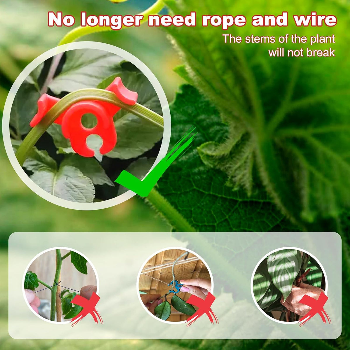 40pcs Plant Training Clips, Plastic Plant Clip, Lst Clips for Low Stress Training Plant Stem Support, 90 Degree Angle Plant Clips(Circle Style,Red and Green)