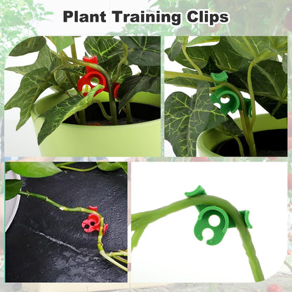 40pcs Plant Training Clips, Plastic Plant Clip, Lst Clips for Low Stress Training Plant Stem Support, 90 Degree Angle Plant Clips(Circle Style,Red and Green)