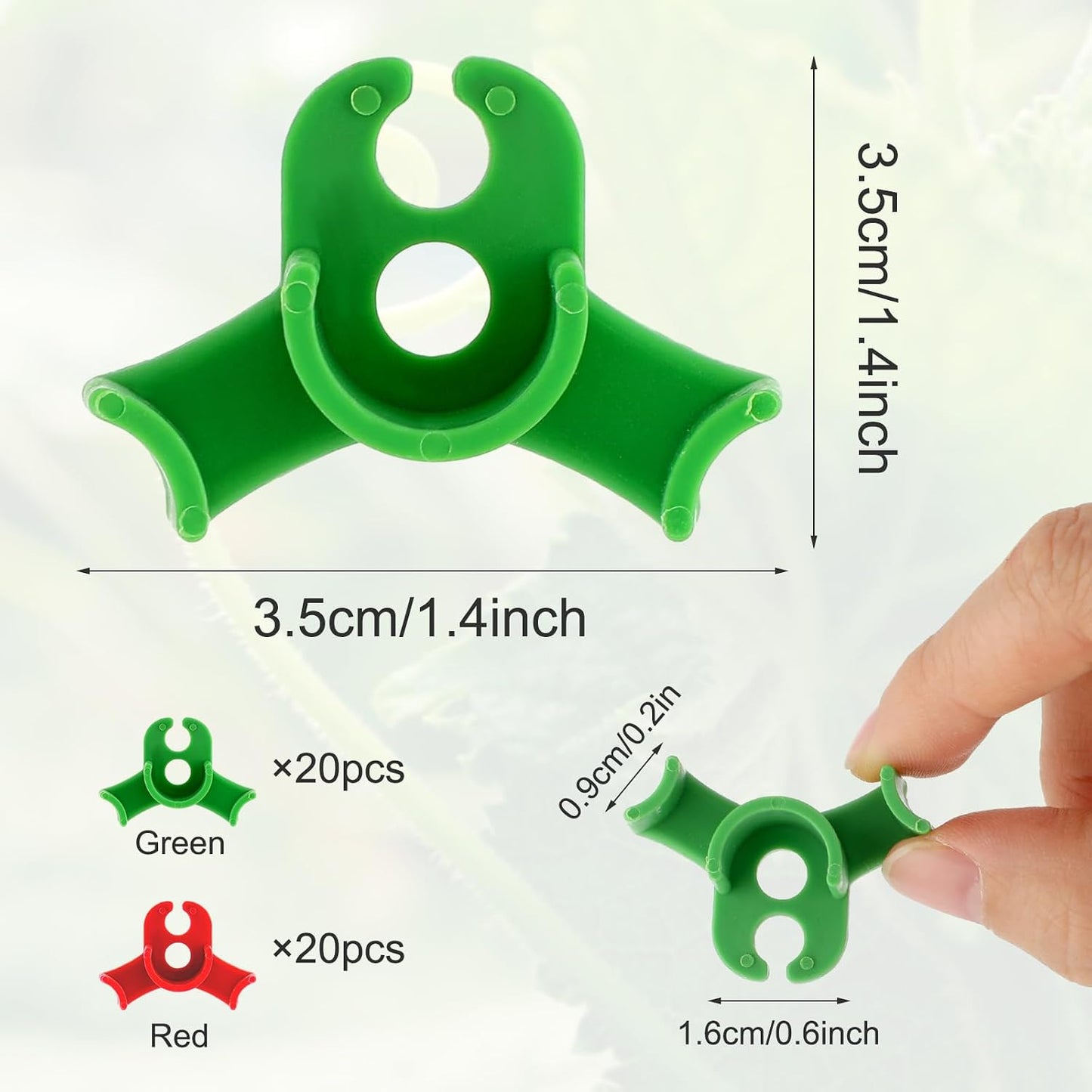 40pcs Plant Training Clips, Plastic Plant Clip, Lst Clips for Low Stress Training Plant Stem Support, 90 Degree Angle Plant Clips(Circle Style,Red and Green)