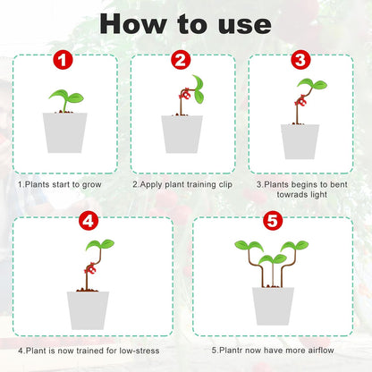 40pcs Plant Training Clips, Plastic Plant Clip, Lst Clips for Low Stress Training Plant Stem Support, 90 Degree Angle Plant Clips(Circle Style,Red and Green)