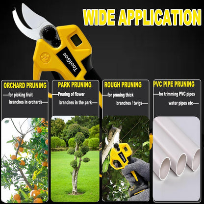 Electric Pruning Shears Compatible with DeWalt 20V Battery – Portable Cordless Pruning Shears with Brushless Motor, LCD Display, Adjustable Blade 0.98"–1.5", Battery Powered Tree Trimmer (Tool Only)