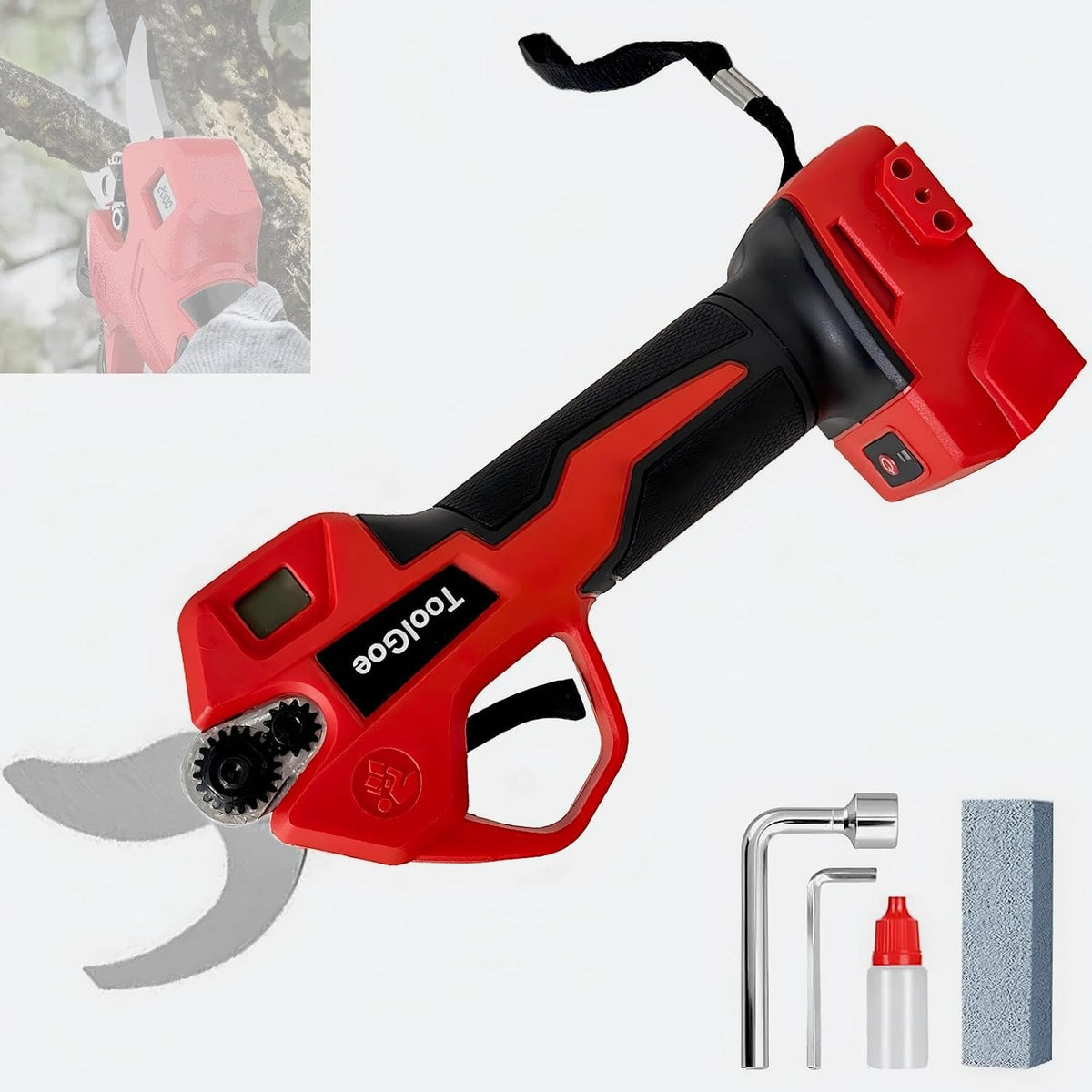 Electric Pruning Shears Compatible with DeWalt 20V Battery – Portable Cordless Pruning Shears with Brushless Motor, LCD Display, Adjustable Blade 0.98"–1.5", Battery Powered Tree Trimmer (Tool Only)