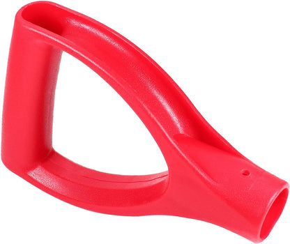 Shovel D Grip Handle Replacement, 32mm Inner Diameter Garden Spade Fork Snow Shovel Rake Handle Attachment for Digging Raking Tools, PVC, Red Black, 193mm Long, 105mm Thick