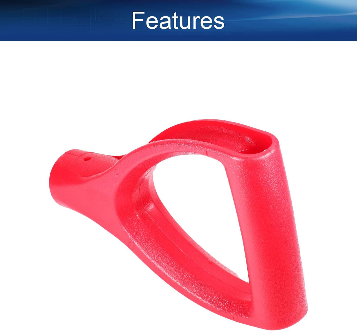 Shovel D Grip Handle Replacement, 32mm Inner Diameter Garden Spade Fork Snow Shovel Rake Handle Attachment for Digging Raking Tools, PVC, Red Black, 193mm Long, 105mm Thick
