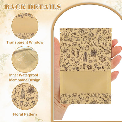 120 Seed Envelopes With Window, Resealable Floral Seed Storage Bags