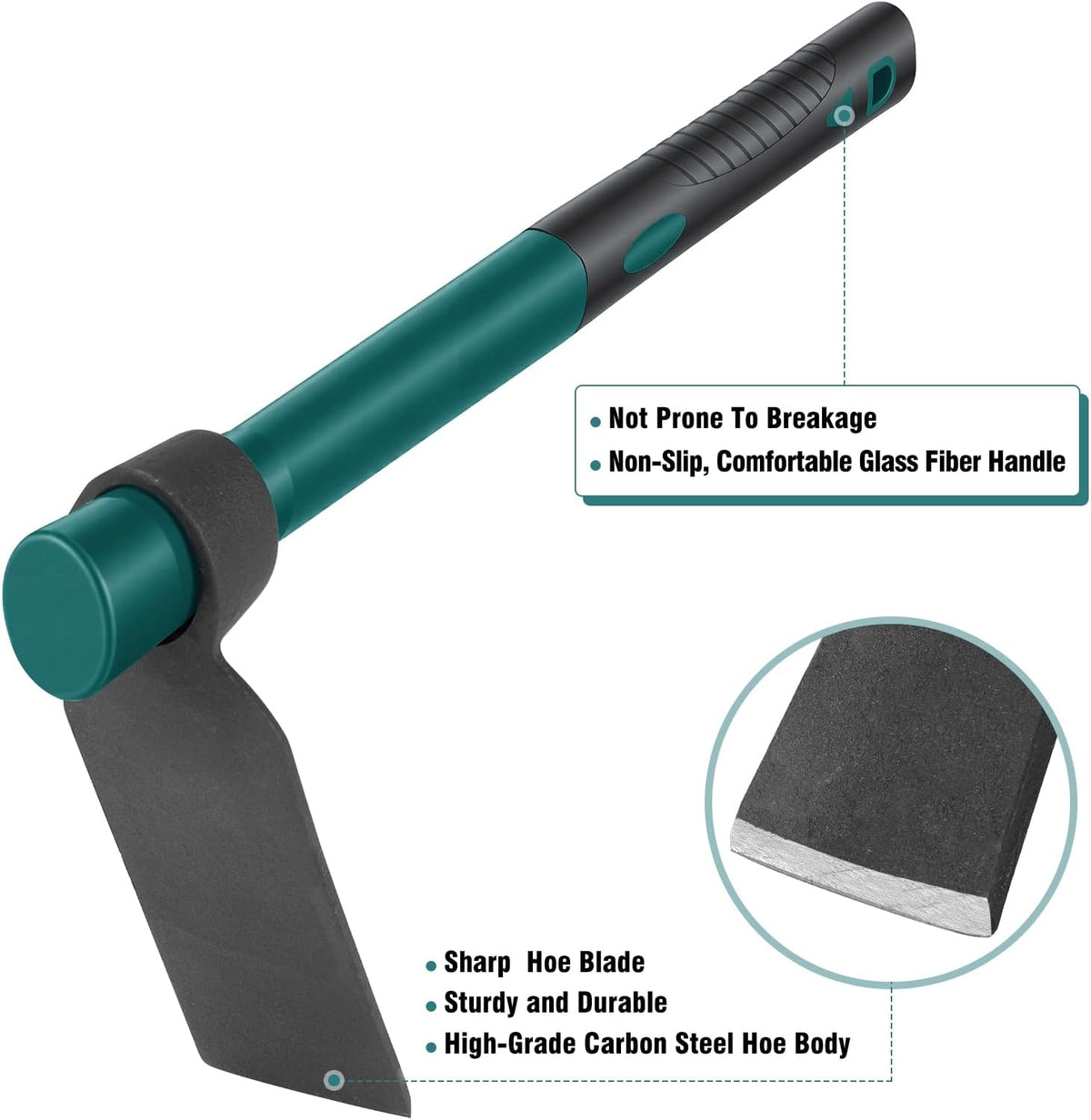 2pcs Gardening Tools with 1pcs Handle Multi-Functional Garden Hoe for Flower Work