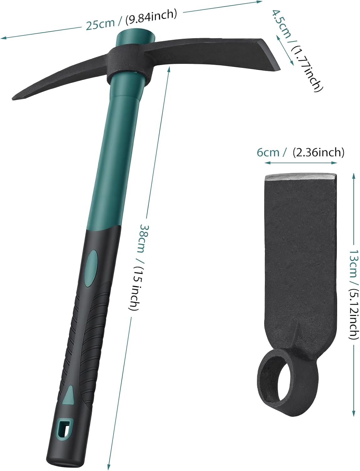 2pcs Gardening Tools with 1pcs Handle Multi-Functional Garden Hoe for Flower Work