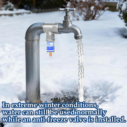 Outdoor Faucet Freeze Protector, Heavy Duty Brass Garden Faucet Freeze Prevention Valve Anti Freeze Winter Faucets Protection Cover with 2Way Hose Splitter for Farm Larm Yard Spigot for 3/4" Thread