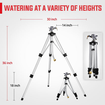 18-36in Heavy Duty Impact Sprinkler with 360° Large Area, 1PCS