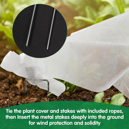 Plant Covers Freeze Protection, 10ft x 30ft 1.41 oz/yd² Frost Cloth Plant Blankets Floating Row Covers with 20 Stainless Steel Clips for Winter Plants Gardens Frost/Sun Pests Protection, Dark Green