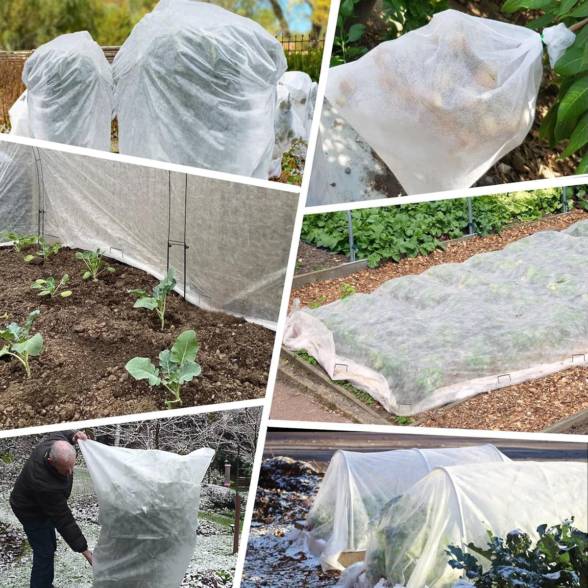 Plant Covers Freeze Protection, 10ft x 30ft 1.41 oz/yd² Frost Cloth Plant Blankets Floating Row Covers with 20 Stainless Steel Clips for Winter Plants Gardens Frost/Sun Pests Protection, Dark Green