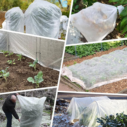 Plant Covers Freeze Protection, 10ft x 30ft 1.41 oz/yd² Frost Cloth Plant Blankets Floating Row Covers with 20 Stainless Steel Clips for Winter Plants Gardens Frost/Sun Pests Protection, Dark Green