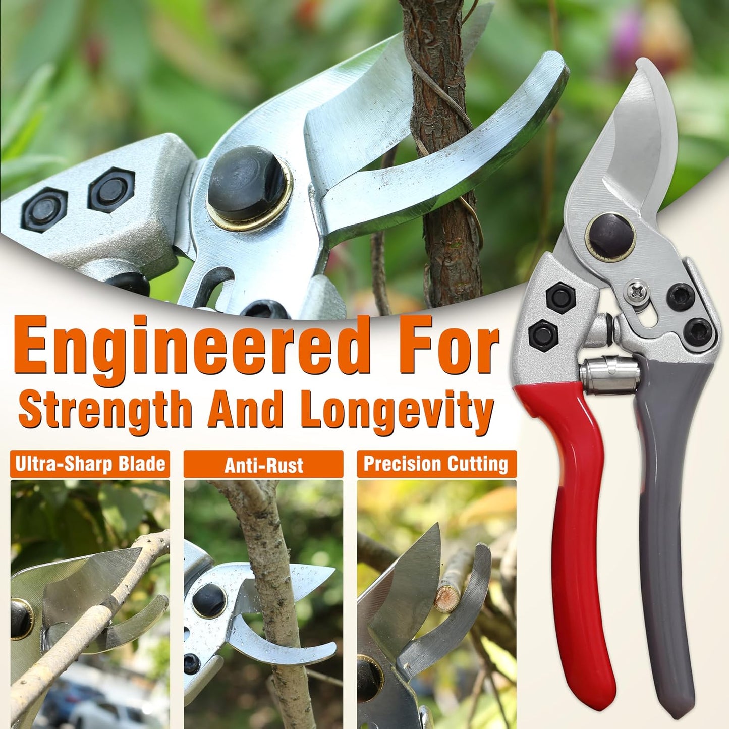8" Bypass Prunning Shear Garden Scissors