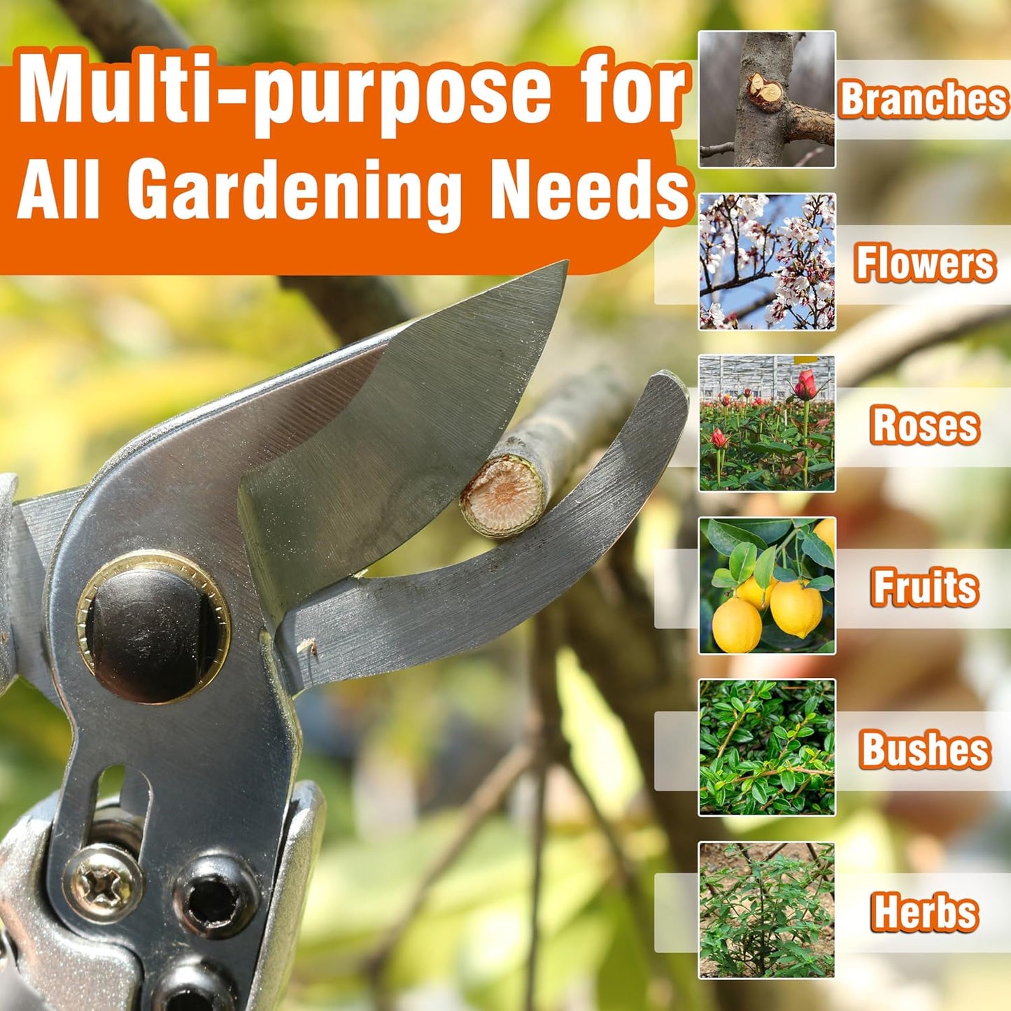 8" Bypass Prunning Shear Garden Scissors