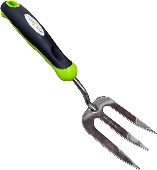 Stainless Steel Hand Weeder Fork Tool – Rust Resistant Stainless Steel – Ergonomic Handle – Great for Planting, Spreading Mulch, Weeding, Loosening & Transplanting Soil